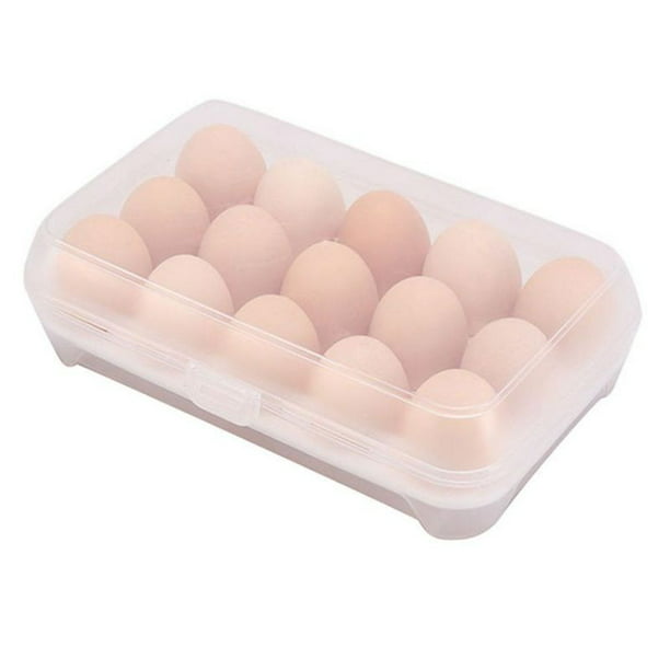 15-Cup Egg Holder Box Refrigerator Storage Tray Eggs Shatter-proof Egg Crate Storage Rack